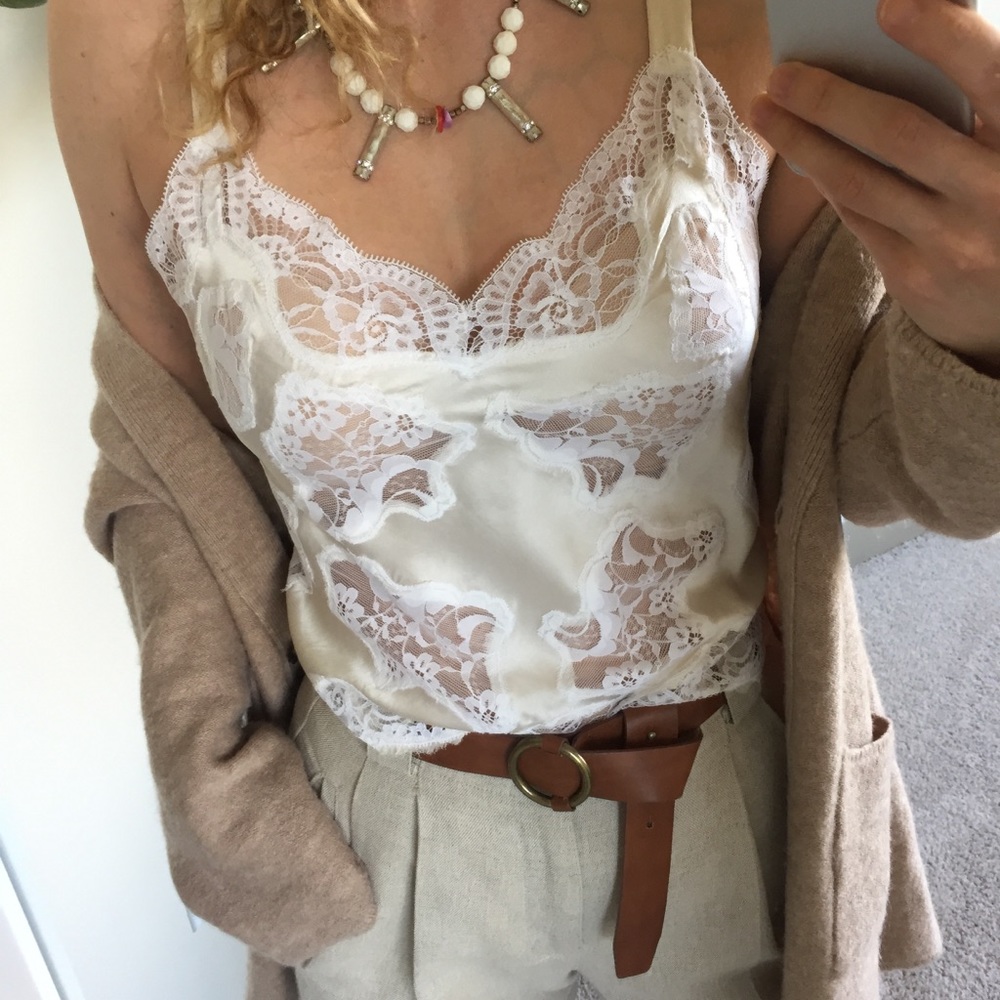 Silk lace cami top